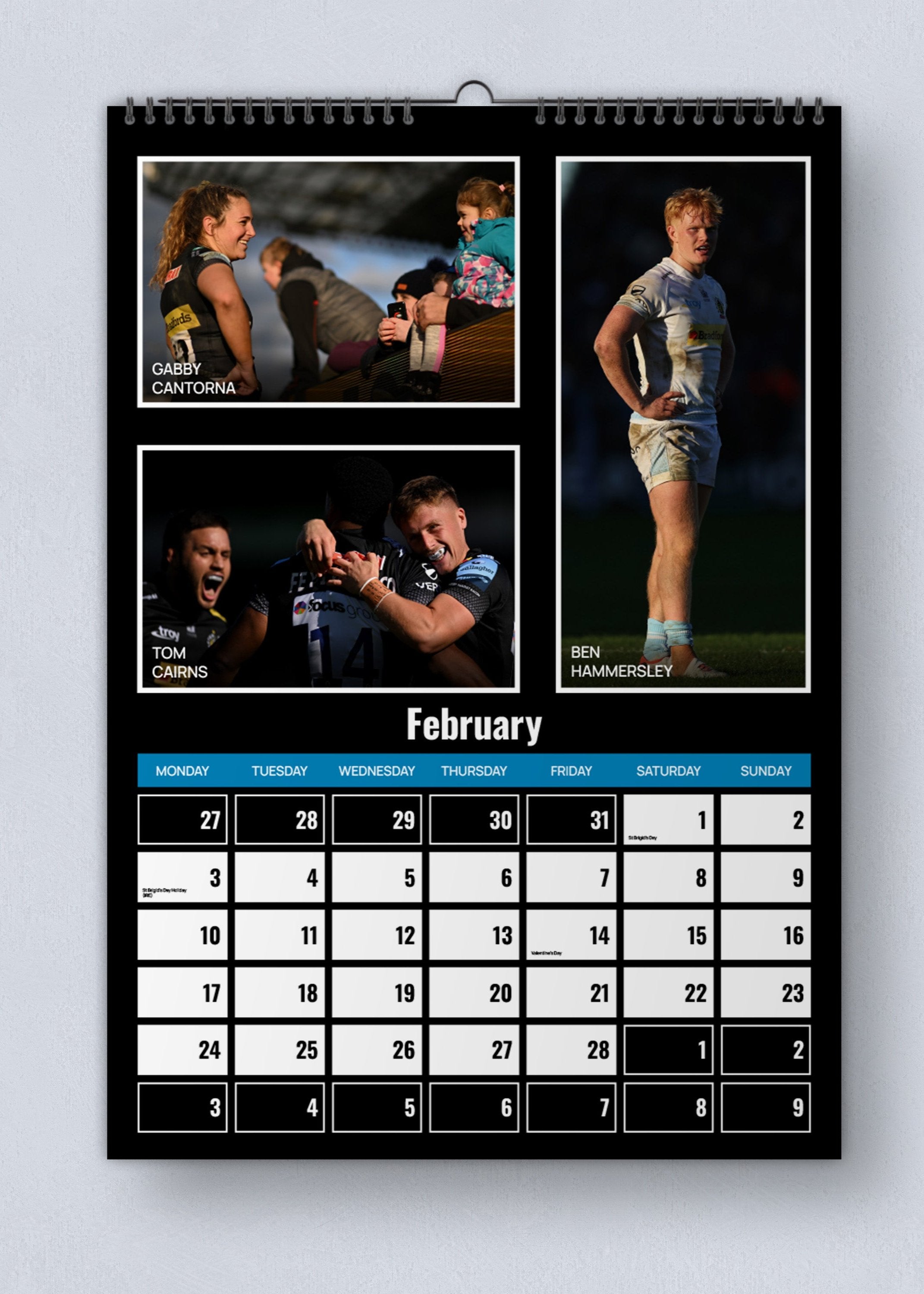 Exeter Chiefs 2025 Calendar Rubie Clarinda