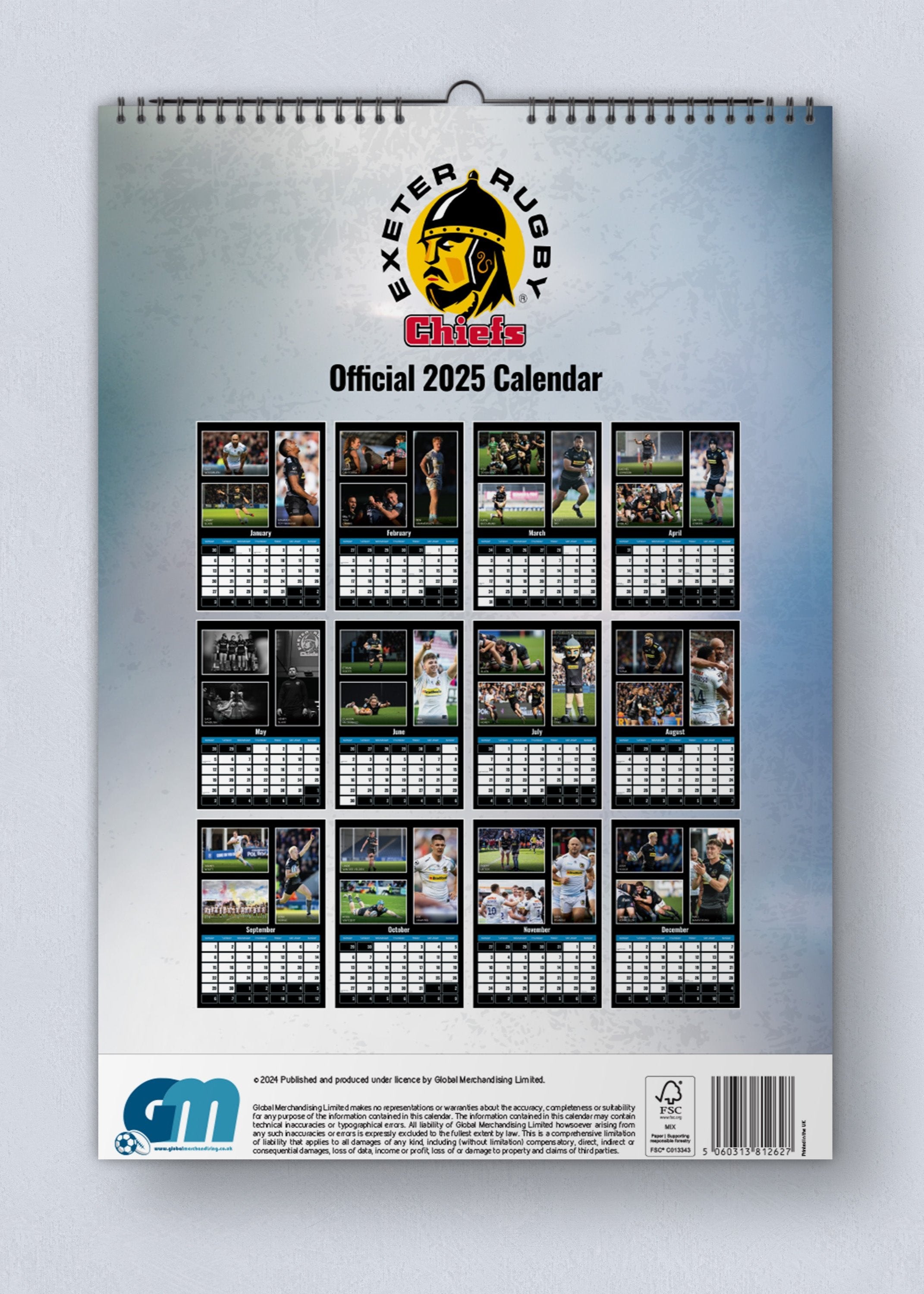 Exeter Chiefs 2025 Calendar Rubie Clarinda